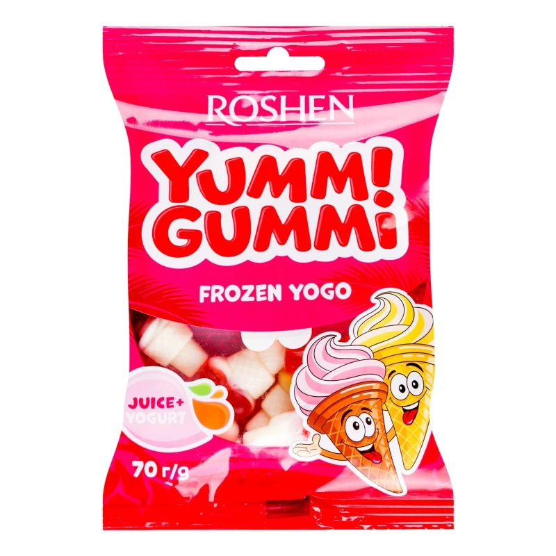 Цукерки желейні Frozen Yogo Yummi Gummi Roshen, 70 г