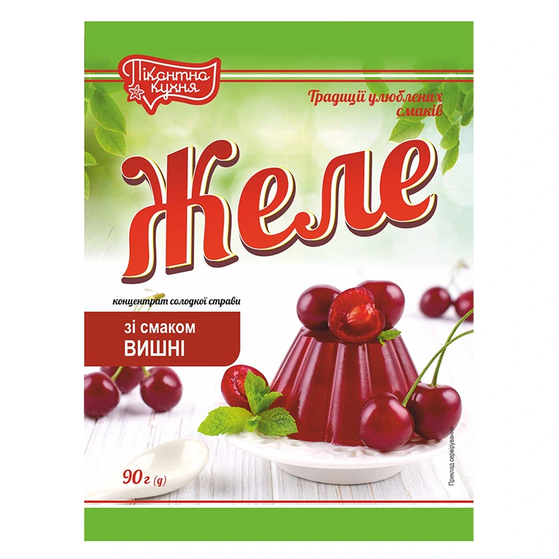 Желе зі смаком вишні Пікантна Кухня, 90 г