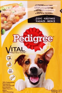 Корм консервований повнораціонний для дорослих собак З куркою в соусі Pedigree д/п 100г
