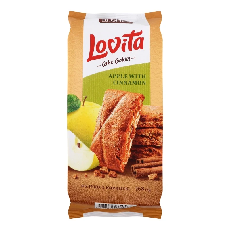 Печиво з яблуком і корицею Lovita Cake Cookies Roshen, 168 г