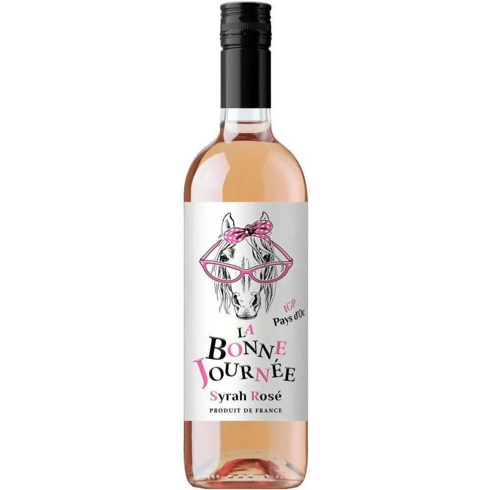 Вино 12% рожеве сухе Syrah Rose IGP Pays d&#039;Oc La Bonne Journee, пл 0.75 л