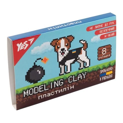 Пластилін 8Bit UA 8 кольрiв Yes , 160 г