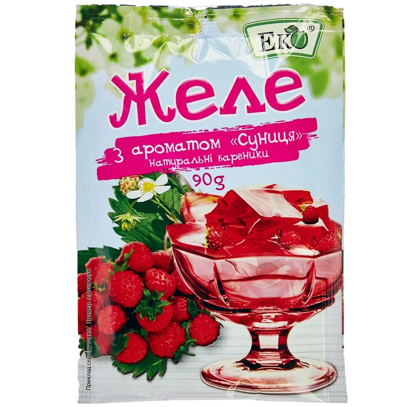 Желе зі смаком суниці Еко, 90 г