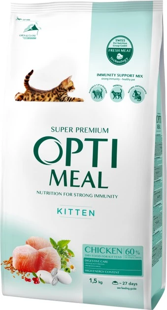 Корм сухий для котів Kitten Курка Optimeal, 1.5 кг