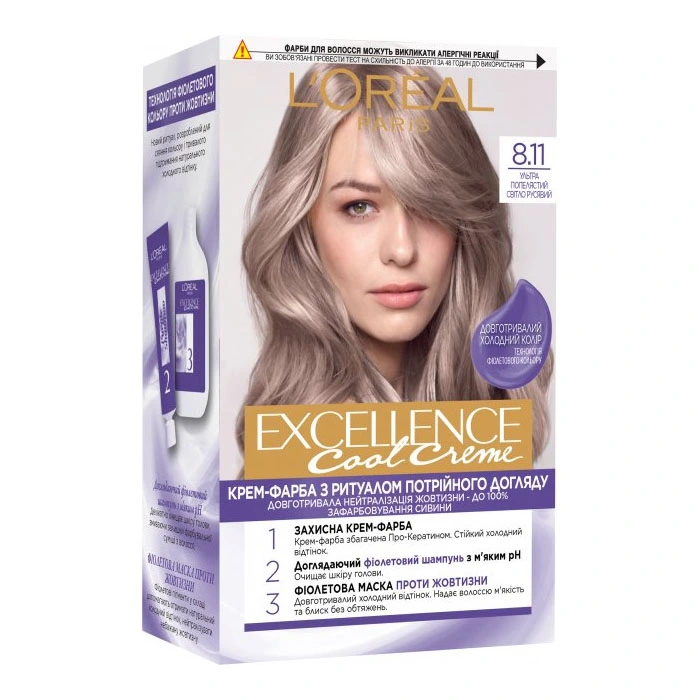 Фарба для волосся Excellence Cool Creme 8.11 L&#039;Oreal Paris, 268 г