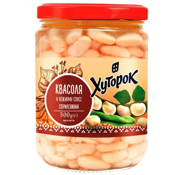 Консервована квасоля в ніжному соусі Хуторок, 500 г