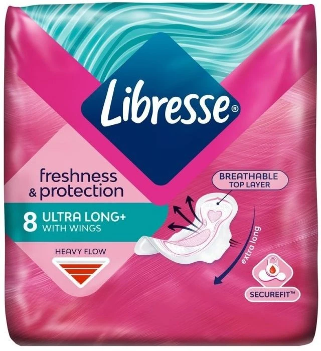 Прокладки гігієнічні Ultra Long+ Freshness&amp;Protection Libresse, 8 шт/уп.