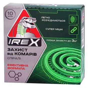 Засіб інсектицидний у вигляді спіралі Захист від комарів Irex, 10 шт