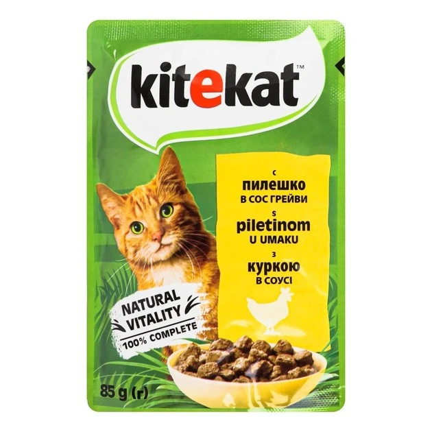 Корм для котів З куркою в соусі Kitekat, 85 г