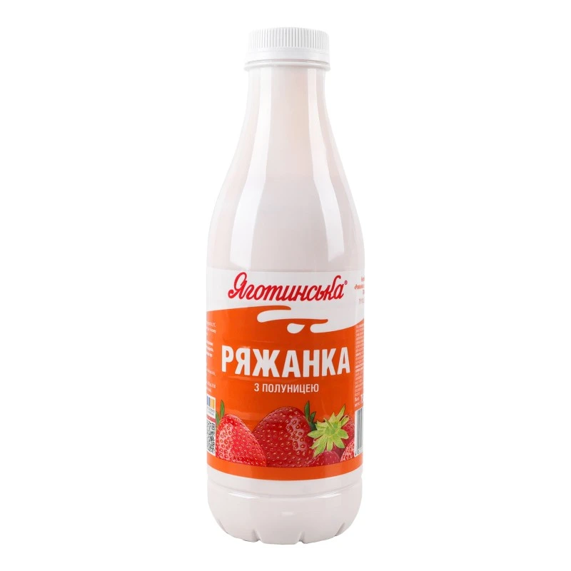 Ряжанка 2.9% з полуницею Яготинська, 750 г