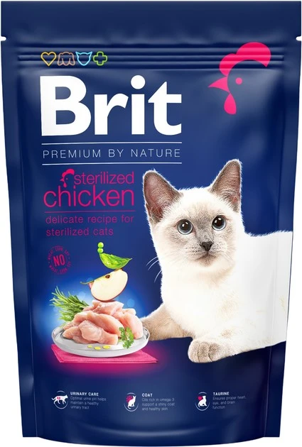 Корм сухий Brit Premium by Nature Cat Sterilised для стерилізованих котів з куркою 1.5 кг