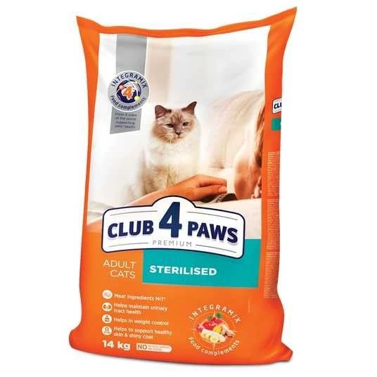 Корм сухий для котів стерилізованих з лососем Premium Club 4 Paws