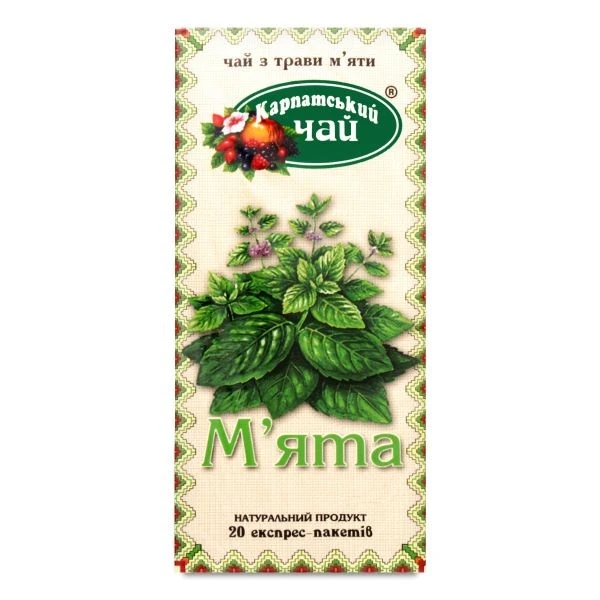 Чай пакетований трав&#039;яний М&#039;ята Карпатський чай, 20 шт/уп.