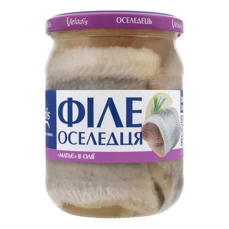 Оселедець в олії філе Матьє Veladis, 470 г