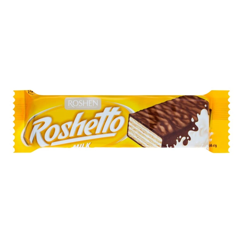 Вафлі глазуровані Milk Roshetto Roshen, 34 г