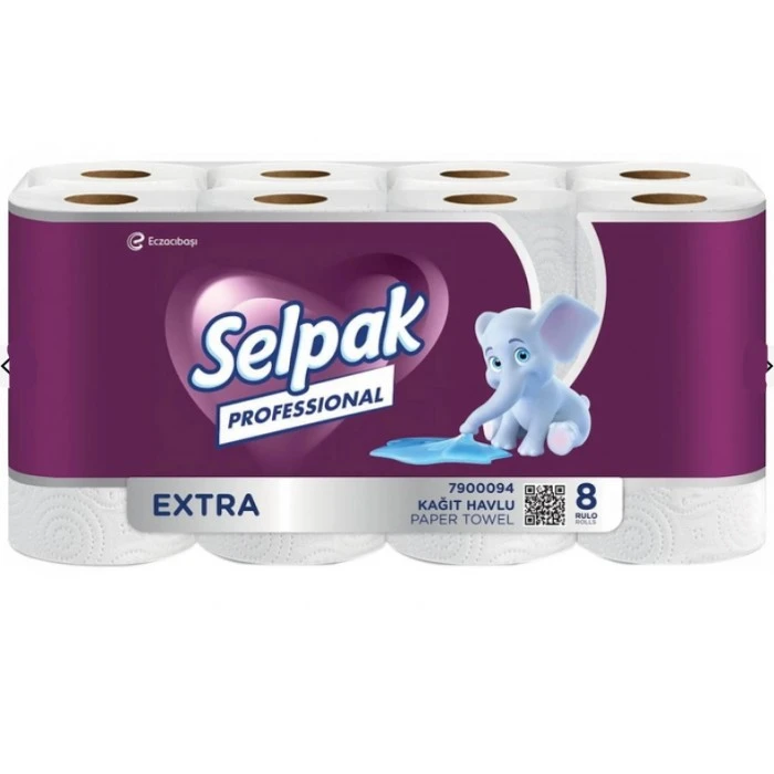 Рушник паперовий 2-х шаровий Professional Extra Selpak, 8 шт/уп.