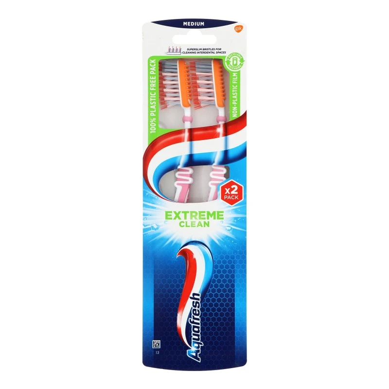 Щітка зубна Medium Extreme clean Aquafresh, 2 шт