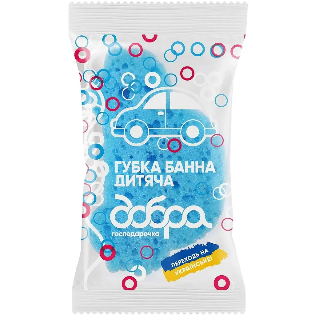 Губка банна Машинка 130*80*40мм Добра господарочка, 1шт