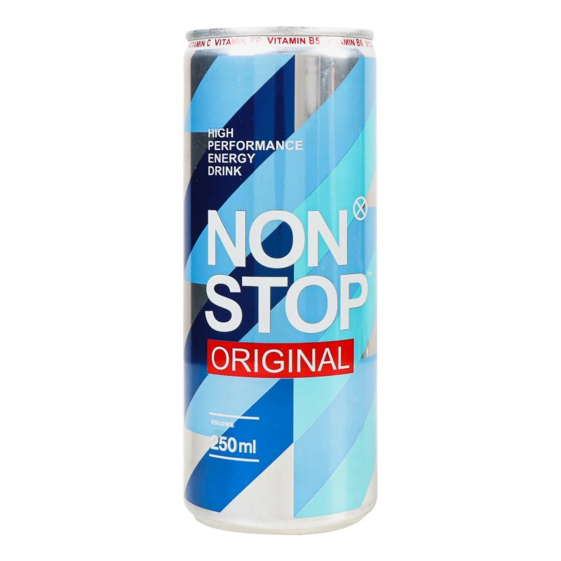 Напій енергетичний б/а газований ж/б Non Stop, 0.25 л