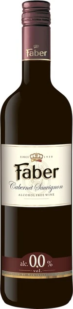 Вино безалкогольне червоне сухе 0% Cabernet Sauvignon Alcohol Free Faber, 0.75 л