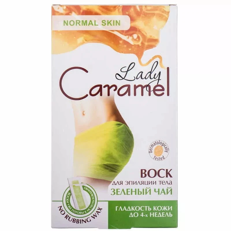 Віск для депіляції тіла Зелений чай Lady Caramel, 16 шт/уп.