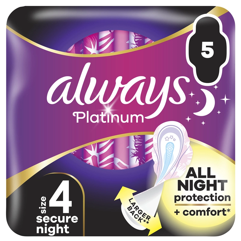 Прокладки гігієнічні Ultra Platinum Secure Night Single Always, 5 шт/уп.