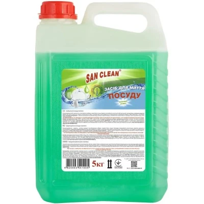 Засіб для миття посуду Яблуко San Clean, 5 л