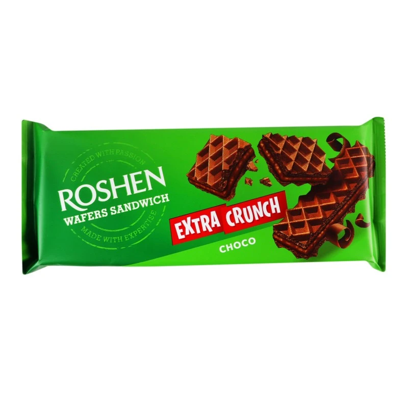 Вафлі Choco Wafers Sandwich Extra Crunch Roshen, 142 г