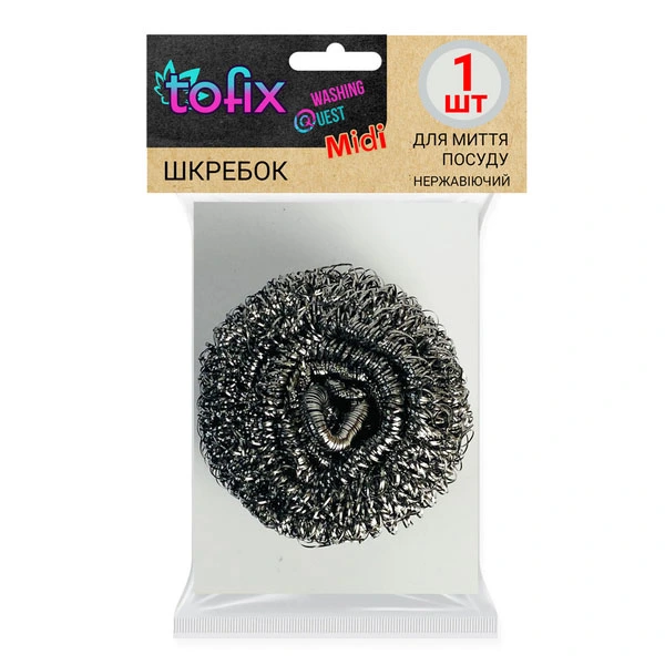 Шкребок для миття посуду спіраль MIDI Tofix, 1 шт