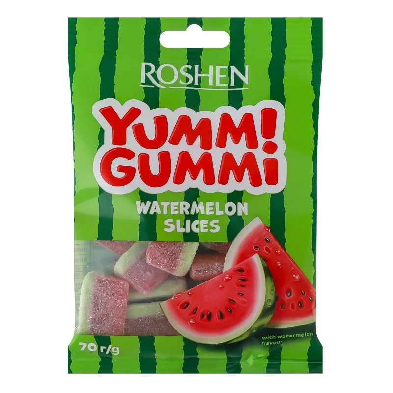 Желейні цукерки Yummi gummi Watermelon Slices Рошен, 70г