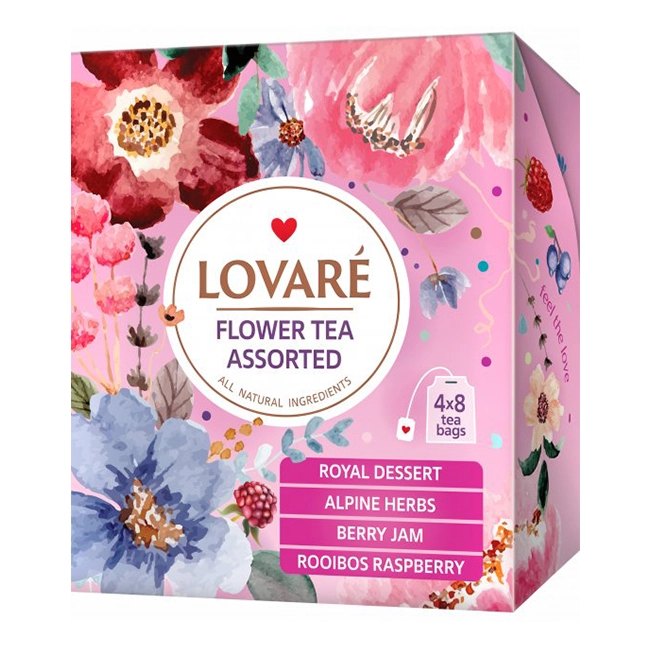 Чай пакетований квітковий Assorted Lovare, 32 шт/уп.