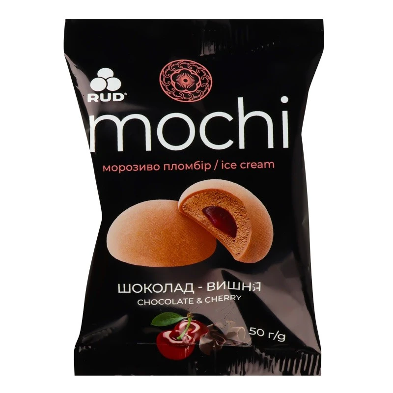 Морозиво Шоколад-вишня десерт-морозиво Mochi Рудь, 50г