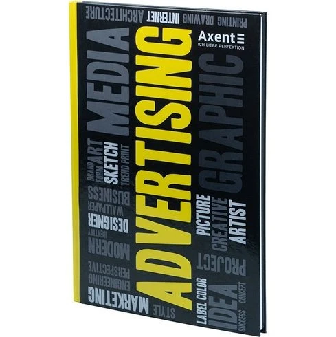 Книга обліку А4 80 аркушів тверда обкладинка клітка Colors жовта Axent, шт