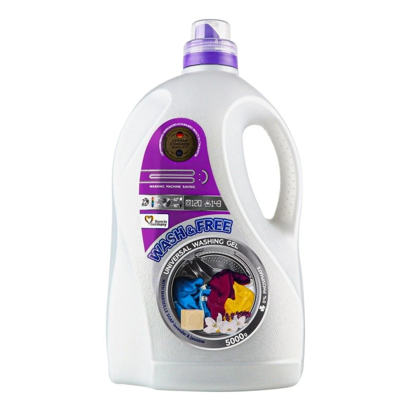 Гель для прання універсальний Жасмин та лаванда Wash&amp;Free, 5 кг
