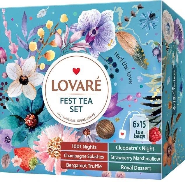 Набір пакетованого чаю 6 видів Fest Tea Set Lovare, шт