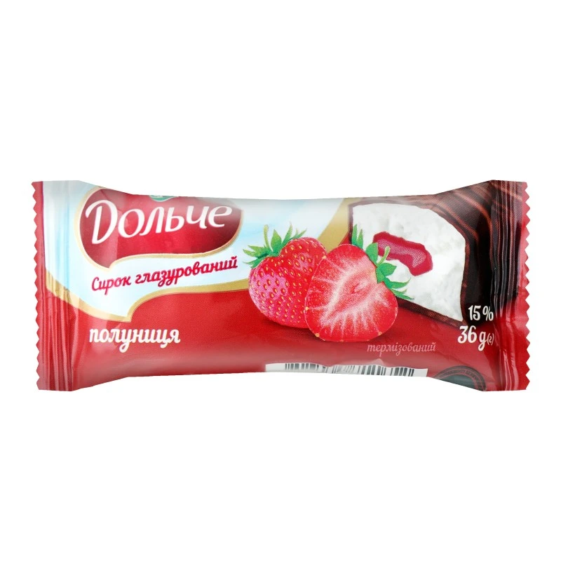 Сирок глазурований 15% Полуниця Дольче, 36 г