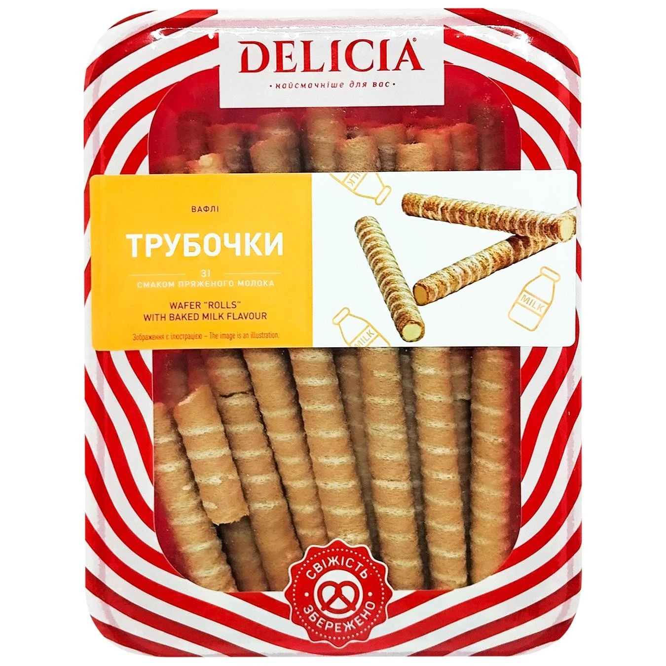Вафельні трубочки зі смаком пряженого молока Delicia, 400 г