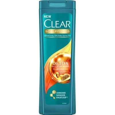 Шампунь зволожуючий проти лупи Detox Clear, 400 мл