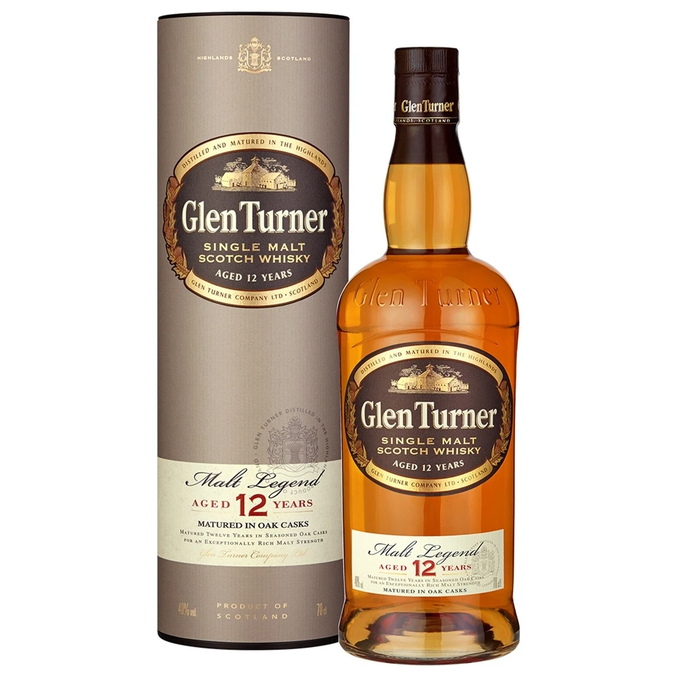 Віскі 12 років витримки Master Reserve Glen Turner, 0.7 л