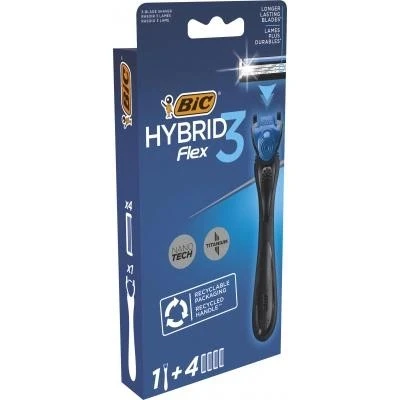 Станок для гоління 3 Flex + 4 картриджа Bic, 1 шт.