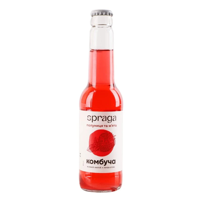 Напій комбуча полуниця-м&#039;ята Spraga, 0.25 л скло