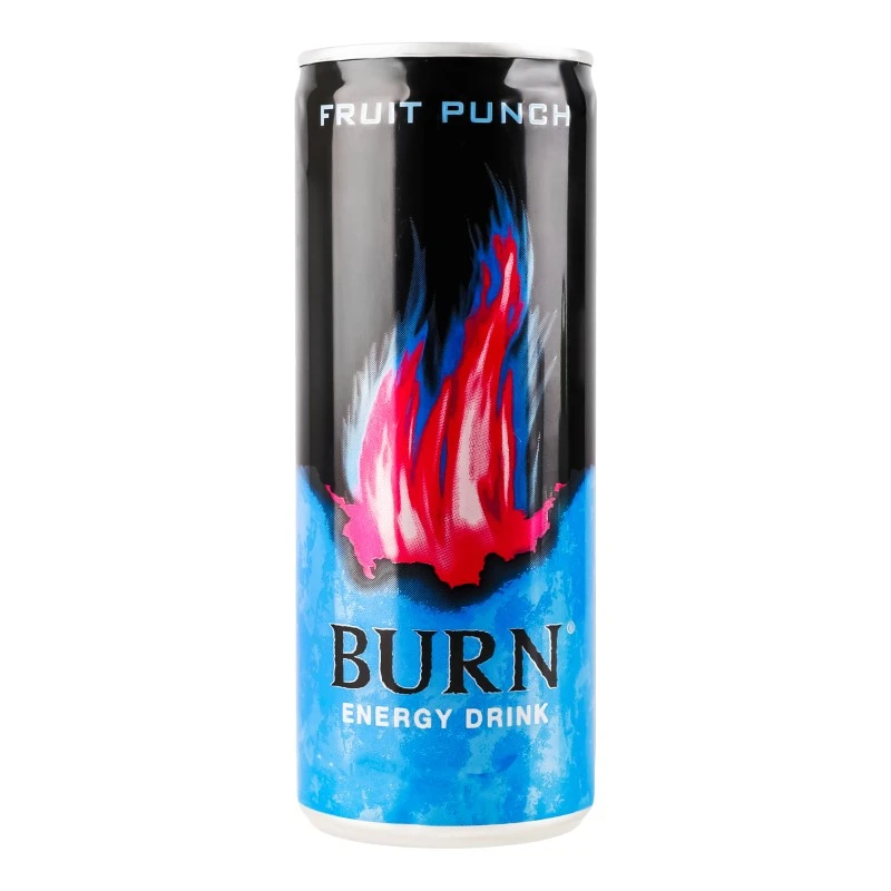 Напій енергетичний б/а газований ж/б Fruit Punch Burn, 0.25 л