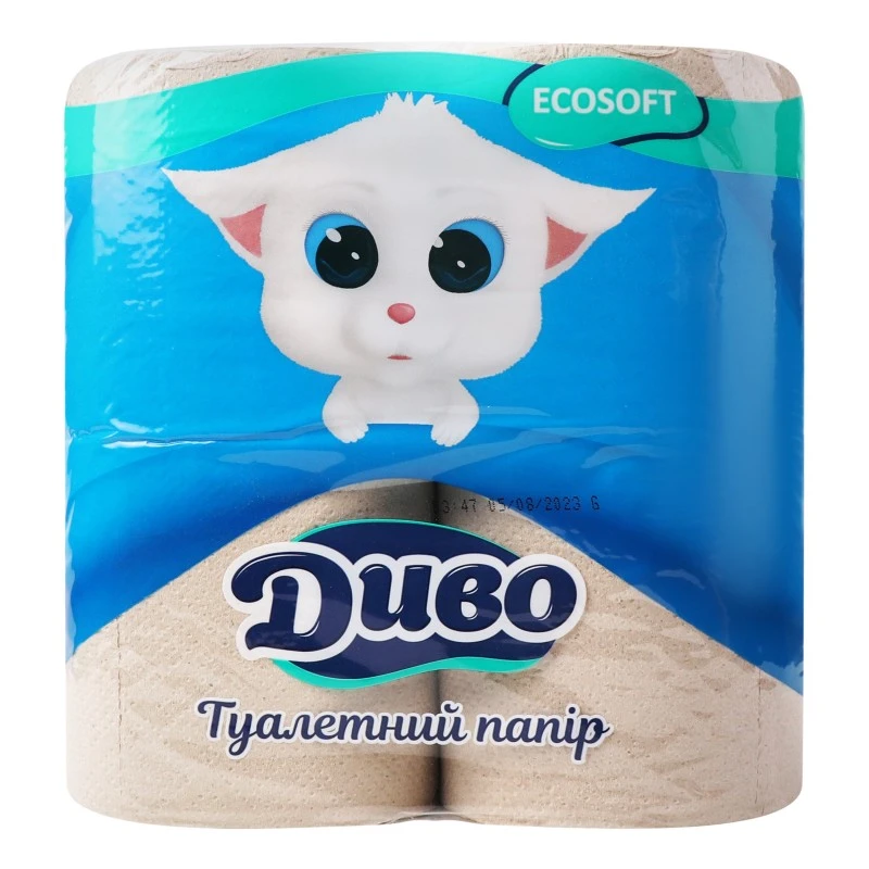 Туалетний папір 2-х шаровий Ecosoft Диво, 4 шт/уп.