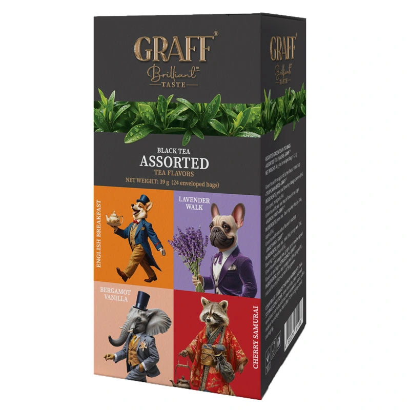 Чай чорний байховий асорті Assorted tea flavors Graff, 1.5г*24 пак