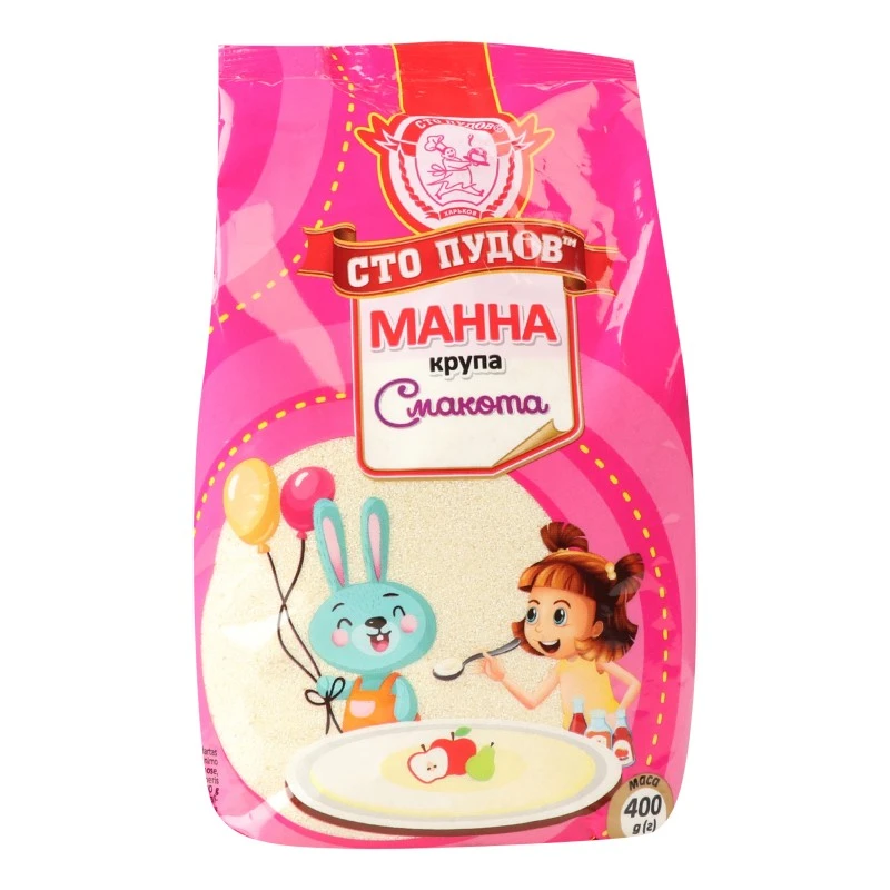 Крупа манна Смакота Сто пудов, 400 г