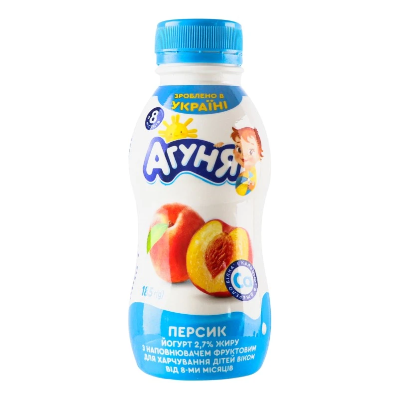 Йогурт 2.7% для дітей Персик Агуня, 185 г