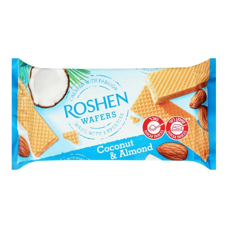 Вафлі Coconut&amp;Almond Wafers Roshen, 216 г