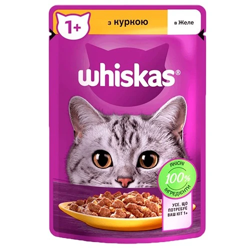 Корм для котів З куркою в желе Whiskas, 85 г