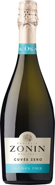 Вино безалкогольне ігристе біле напівсухе Cuvee Zero Alcohol Free Zonin, 0.75 л