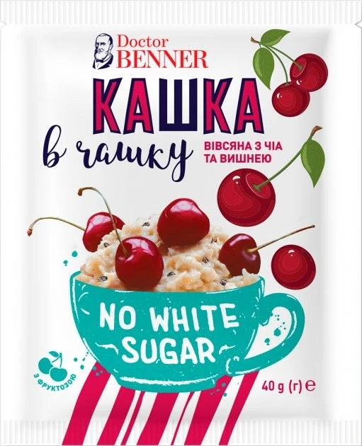 Каша вівсяна з чиа та вишнею Doctor Benner, 40 г